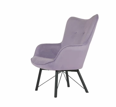 кресло Кресло Манго - Ножки металл  фреш 16 лавандовый каркас  Чёрный