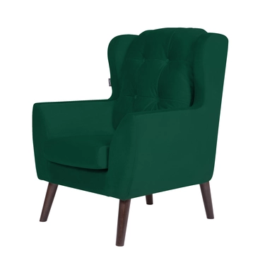 кресло Гермес  Фреш 25 зелёный каркас  Орех