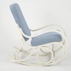 кресло-качалка Луиза  фреш 11 голубой каркас  Белый