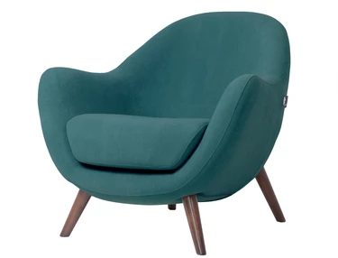 кресло Анхель  Бархат Зеленый каркас  Орех