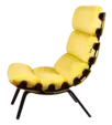 кресло Ессей  Желтый каркас  Чёрный