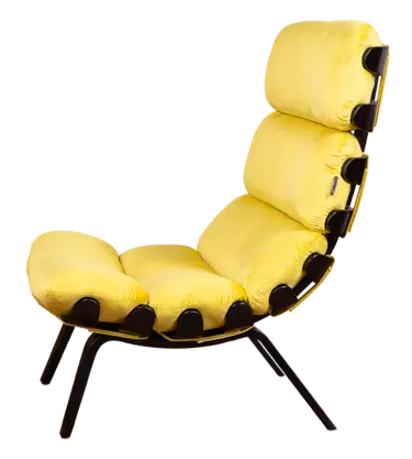 кресло Ессей  Желтый каркас  Чёрный