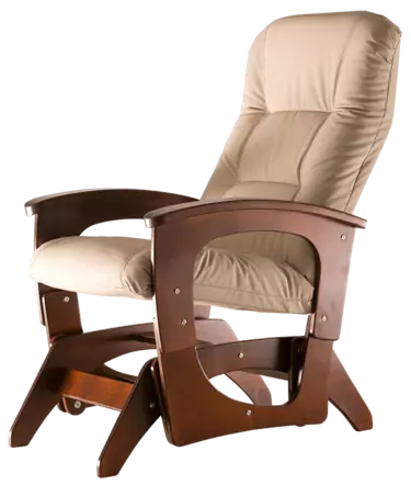 кресло-качалка глайдер Орион  Экокожа бежевый каркас  Вишня