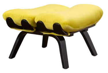 пуф Ессей  Желтый каркас  Чёрный
