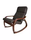 кресло-качалка Сайма  Экокожа шоколад каркас  Вишня