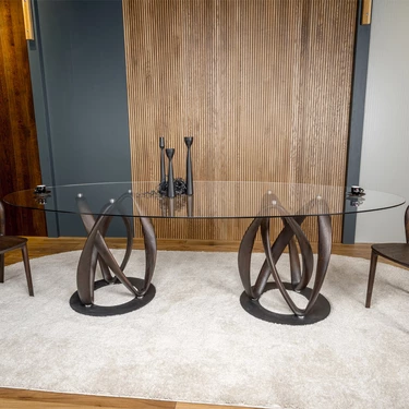 Стол Инфинити овальный стекло двойной 2200