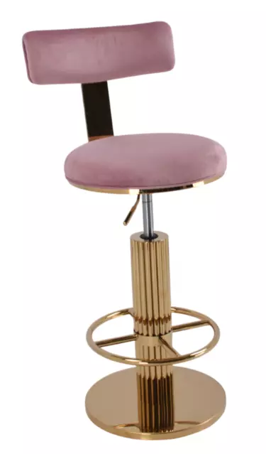 Стул барный Вивиан MC111-PK-2, пыльная роза/глянцевое золото