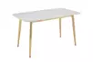 Стол обеденный Рио Голд DT-2849, 140х80х76 см, белый мрамор Статуарио/глянцевое золото