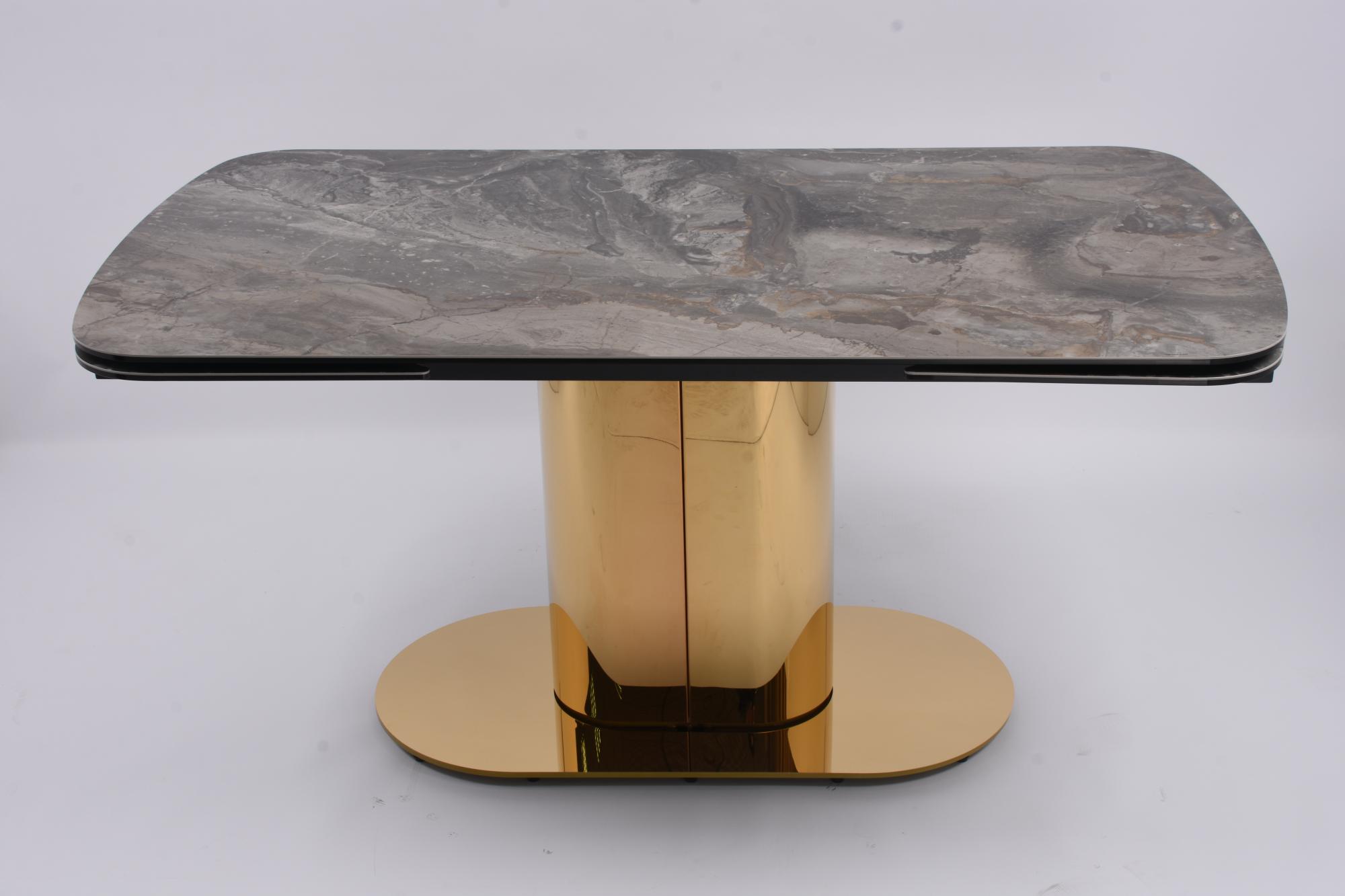 Стол обеденный раскладной Моника MC3034-160G, 160(41+41)х90х77 см, серая керамика