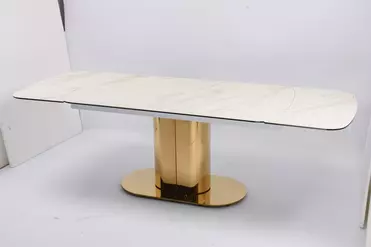 Стол обеденный раскладной Моника MC3034-160W, 160(41+41)х90х77 см, белая керамика