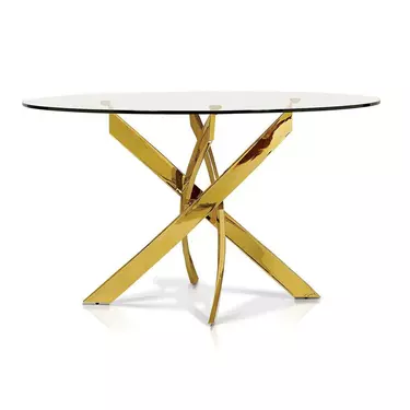 Стол обеденный Элис Силвер DT-2850, 120х120х75 см, белый мрамор