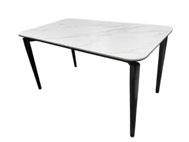 Стол обеденный Блум ART2922-160W, 160х90х75 см, белая керамика/черный