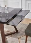 Стол обеденный раскладной Бостон Блэк MC-1772DT-S,160(240)х90х76см, затемненное стекло
