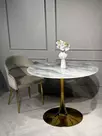 Стол обеденный круглый Остин BS212-100LG, 100х76 см, светло-серый мрамор/золото