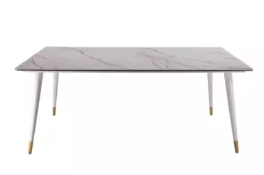 Стол обеденный Рио Гранд MC232-180WH, 180х90х76 см, белая керамика/золото