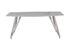 Стол обеденный Соар-2 F-1690,160х90х76 см, бело-серая керамика/хром серебро