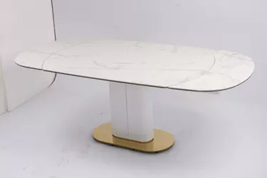 Стол обеденный раскладной Атриум-2 MC3035-140W, 140(30+30)х100х77 см, белая керамика