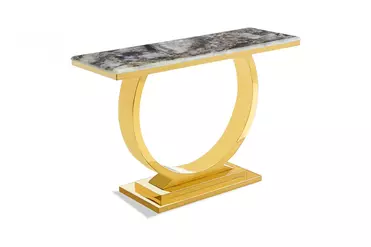 Стол-консоль Лира IST-806,120х40х76 см, светло-серый/золотой
