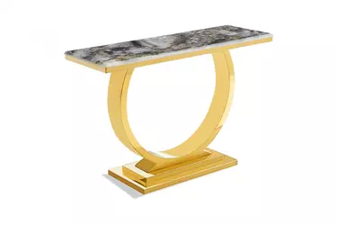 Стол-консоль Лира IST-806,120х40х76 см, светло-серый/золотой