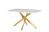 Стол обеденный Элис Рэк BS1803-140WT,140х80х76 см, белый/золото
