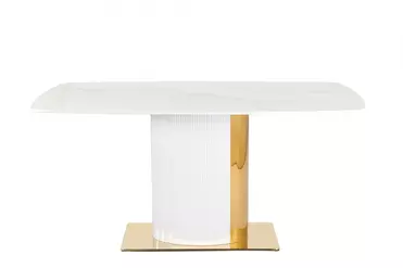 Стол обеденный Барнео BS1802-160GR, 160х90х76 см, светло-серый/золото