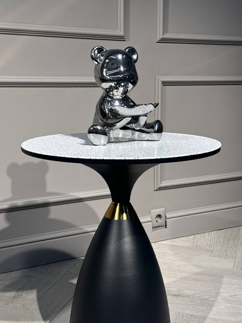 Статуэтка Медведь с подносом IST-067, 21х24 см, серебро