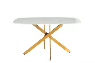 Стол обеденный Элис Рэк BS1803-140WT,140х80х76 см, белый/золото