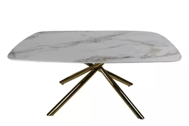 Стол обеденный Неаполь Голд TW1162-T-1,160x90x76 см, серо-золотая керамика/золото