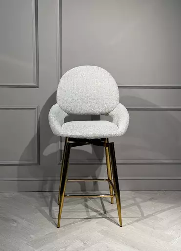 Стул барный Виола BS1241-WT, 55х46х105 см, белый крем/золото
