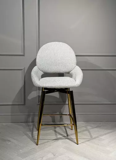 Стул барный Виола BS1241-WT, 55х46х105 см, белый крем/золото