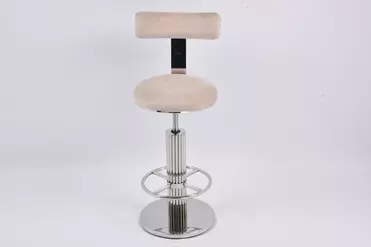 Стул барный Вивиан MC111-GR-3, светло-серый/глянцевое серебро