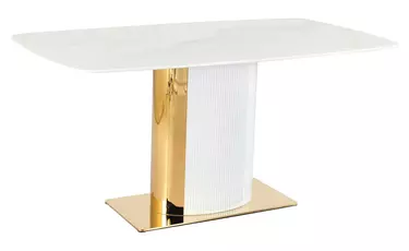 Стол обеденный Барнео BS1802-160GR, 160х90х76 см, светло-серый/золото