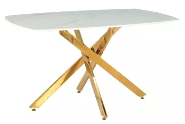 Стол обеденный Элис Рэк BS1803-140WT,140х80х76 см, белый/золото