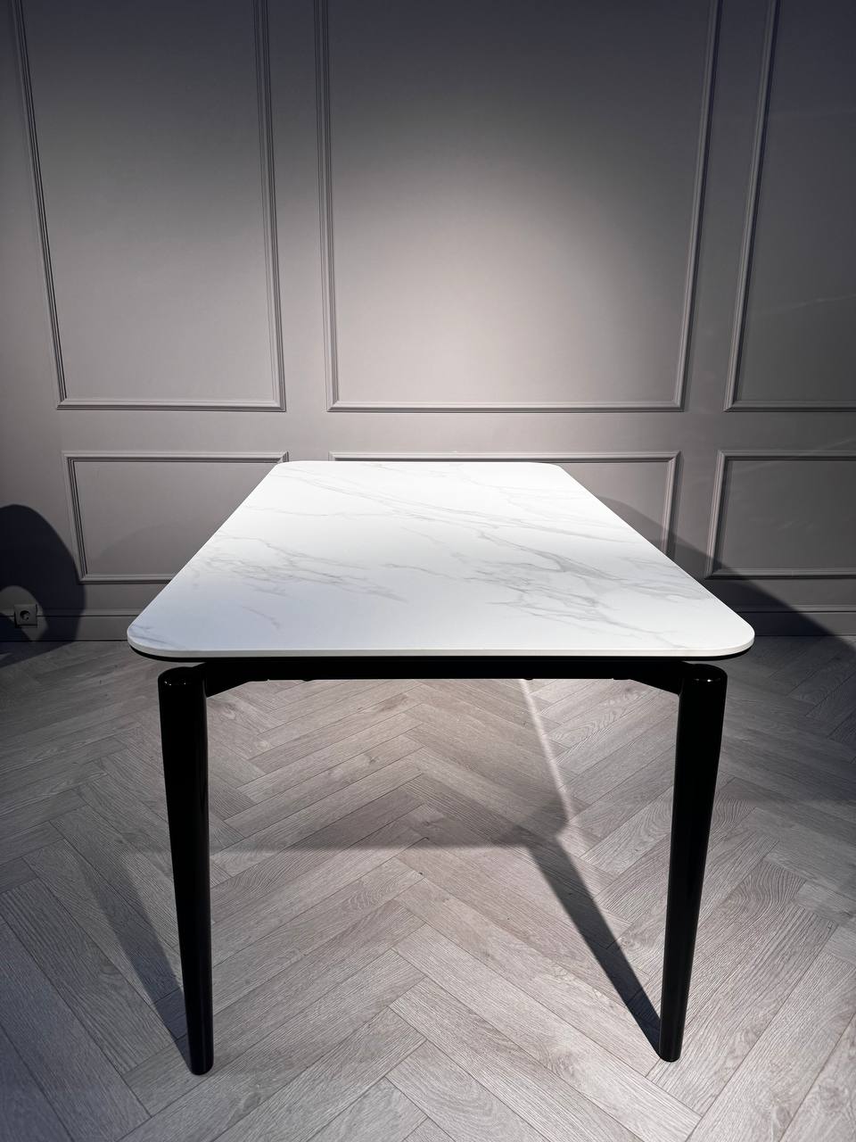 Стол обеденный Блум ART2922-160W, 160х90х75 см, белая керамика/черный