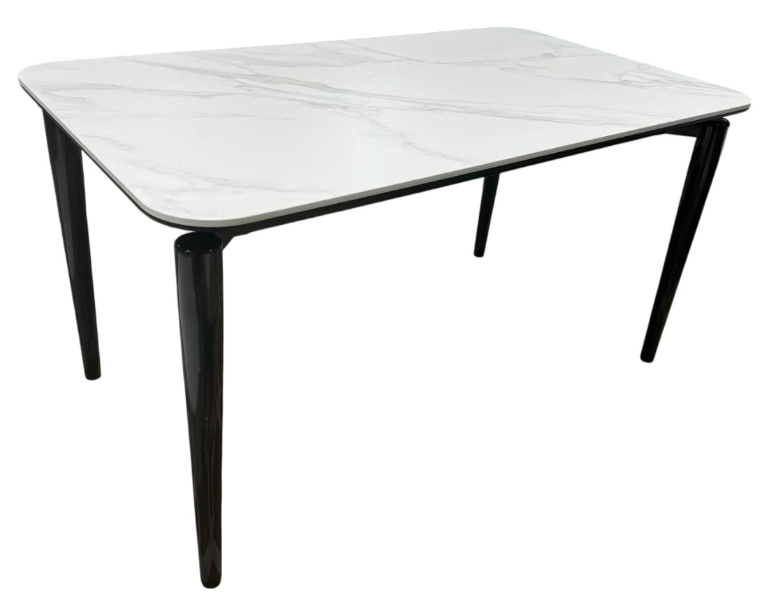 Стол обеденный Блум ART2922-140W, 140х80х75 см, белая керамика/черный