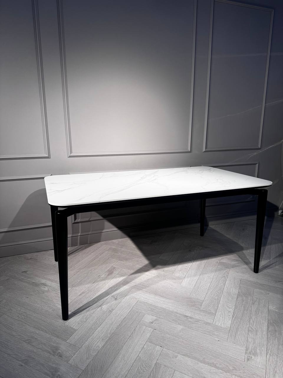 Стол обеденный Блум ART2922-160W, 160х90х75 см, белая керамика/черный