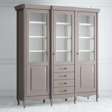 Библиотека 3 двери с ящиками 