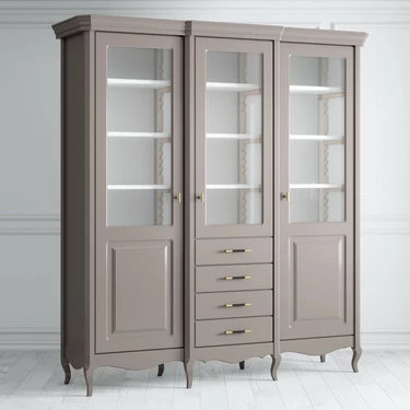 Библиотека 3 двери с ящиками 