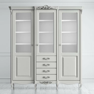 Библиотека 3 двери с ящиками 