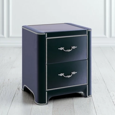 Прикроватная мягкая тумба 2 ящика 