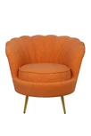 Низкое кресло ракушка Pearl Orange Boucle