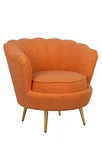 Низкое кресло ракушка Pearl Orange Boucle