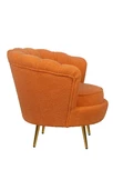 Низкое кресло ракушка Pearl Orange Boucle