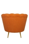 Низкое кресло ракушка Pearl Orange Boucle