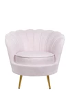 Низкое кресло ракушка Pearl Pink Boucle