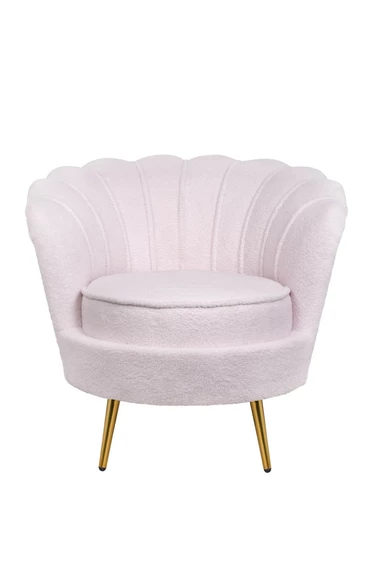 Низкое кресло ракушка Pearl Pink Boucle