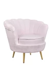 Низкое кресло ракушка Pearl Pink Boucle