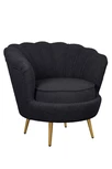 Низкое кресло ракушка Pearl Black Boucle