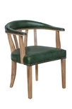 Мягкий стул с подлокотниками Tanner Green Leather