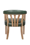 Мягкий стул с подлокотниками Tanner Green Leather